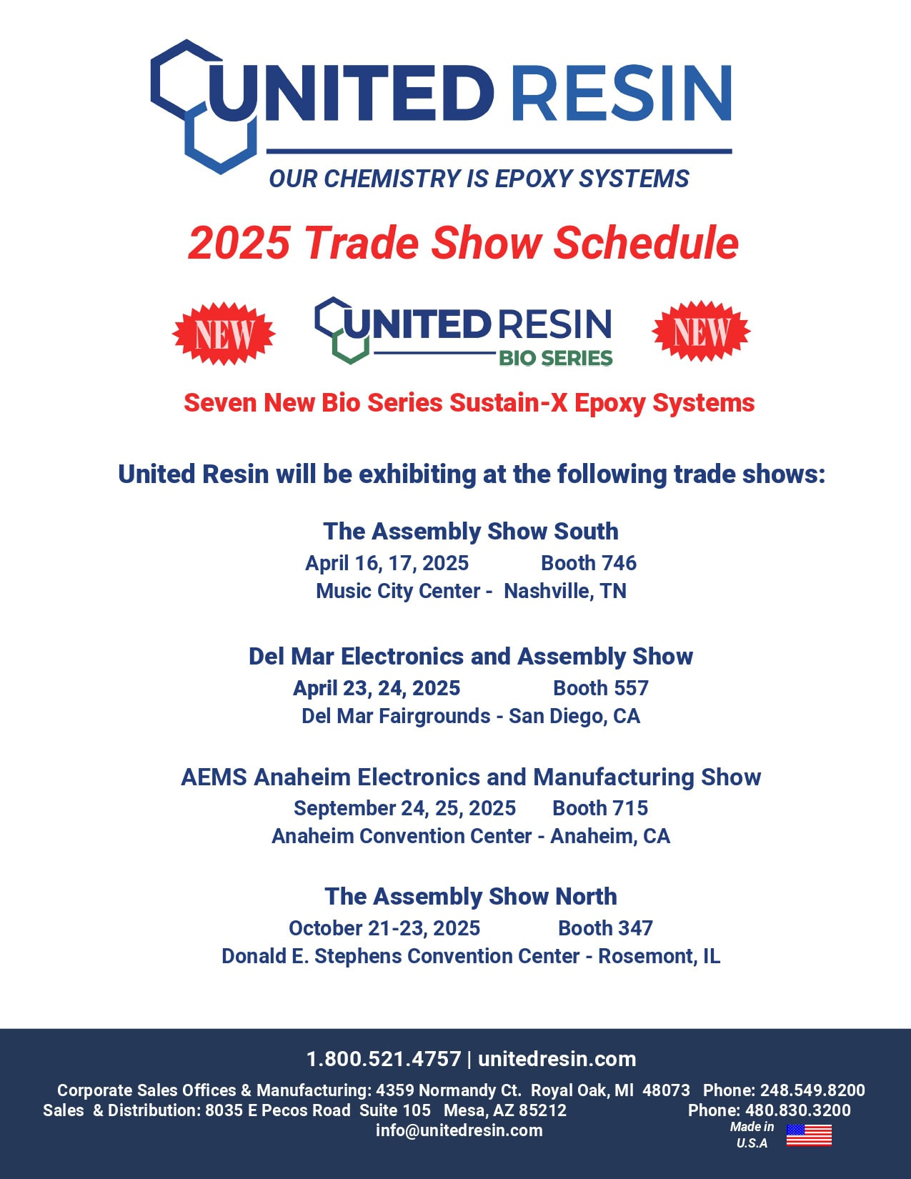 2025 Trade Show Schedule